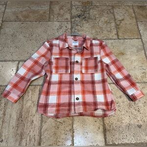 Plaid Kids Shirt - Red/Orange and White